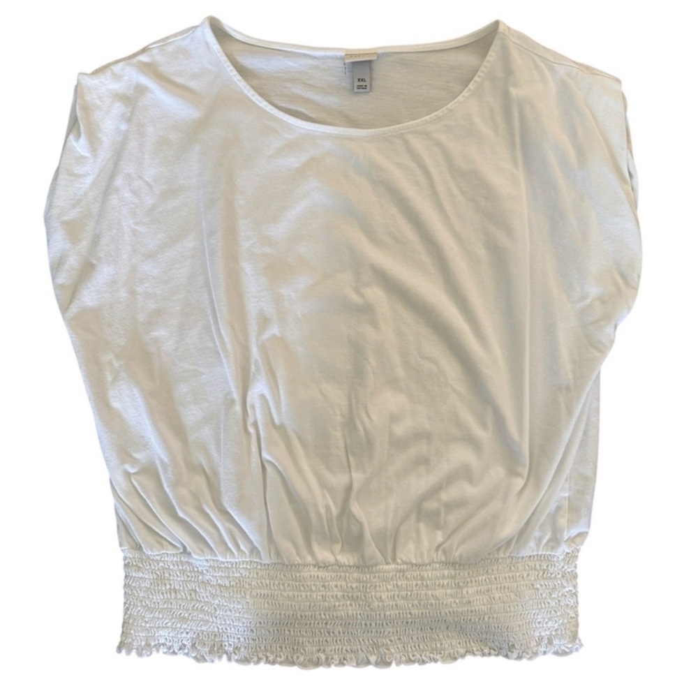 A new day White Smocked Hem Top